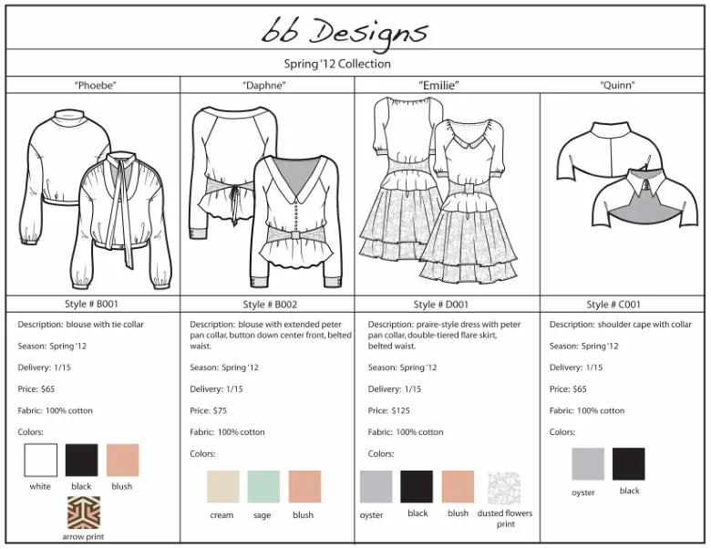 wholesale line sheet template
