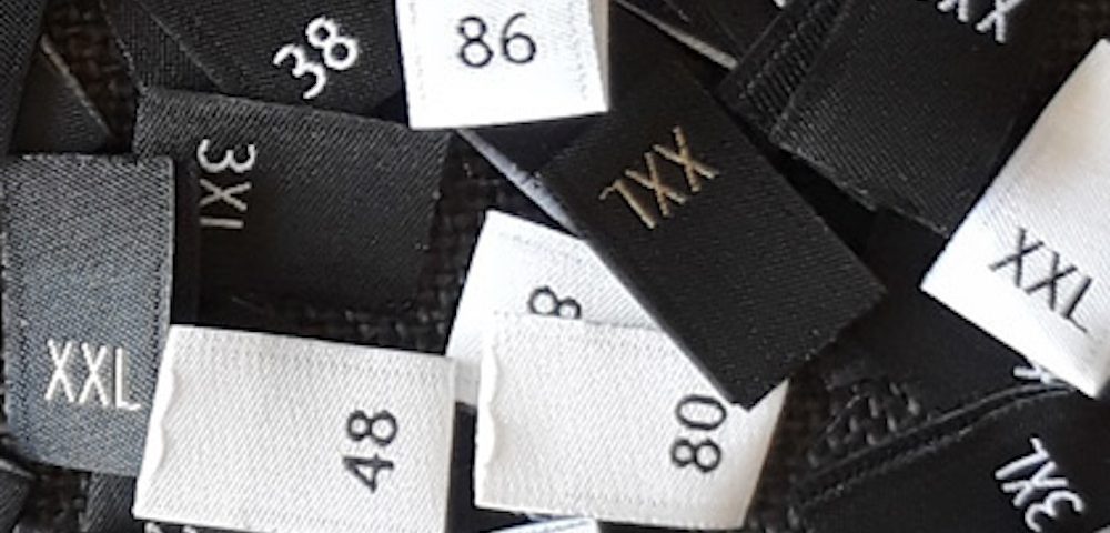 clothing size labels numbers letters