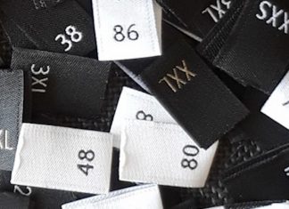 clothing size labels numbers letters