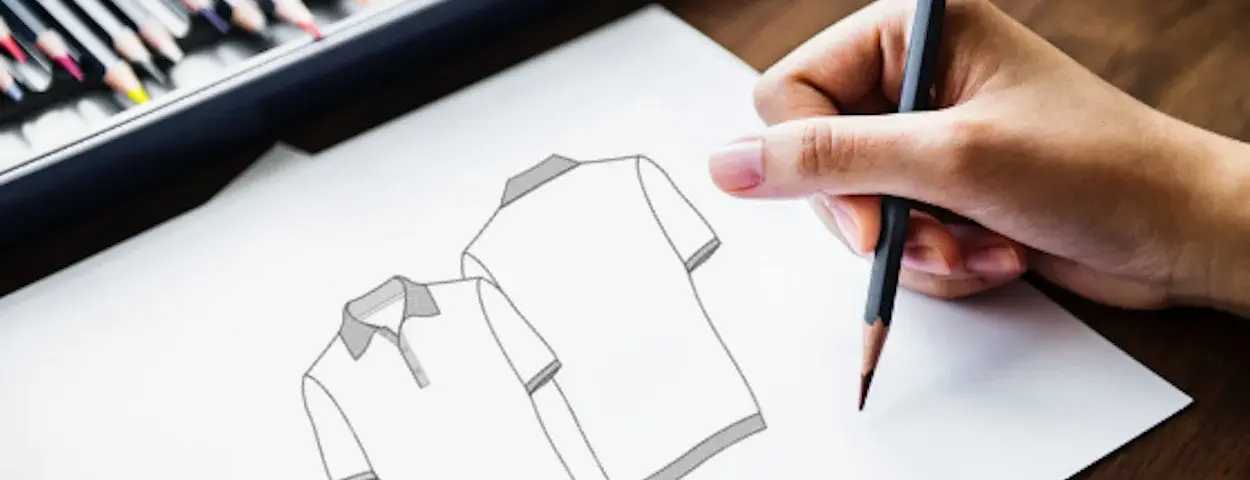 technical flat drawing drawn by hand