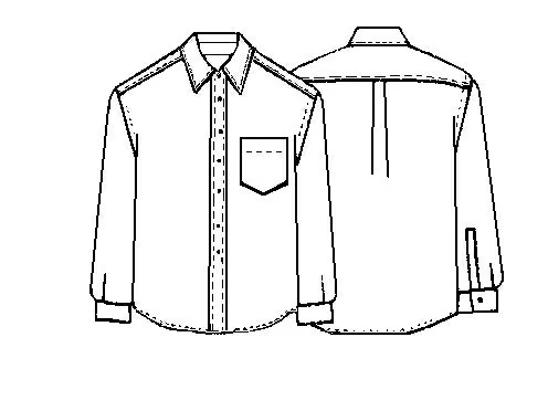 flat technical linear drawing of a shirt flat drawing of a shirt