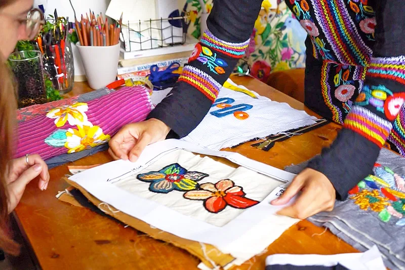 selecting hand embroidery samples